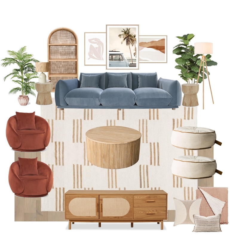 Pink and Blue Living Room Mood Board by westofhere on Style Sourcebook