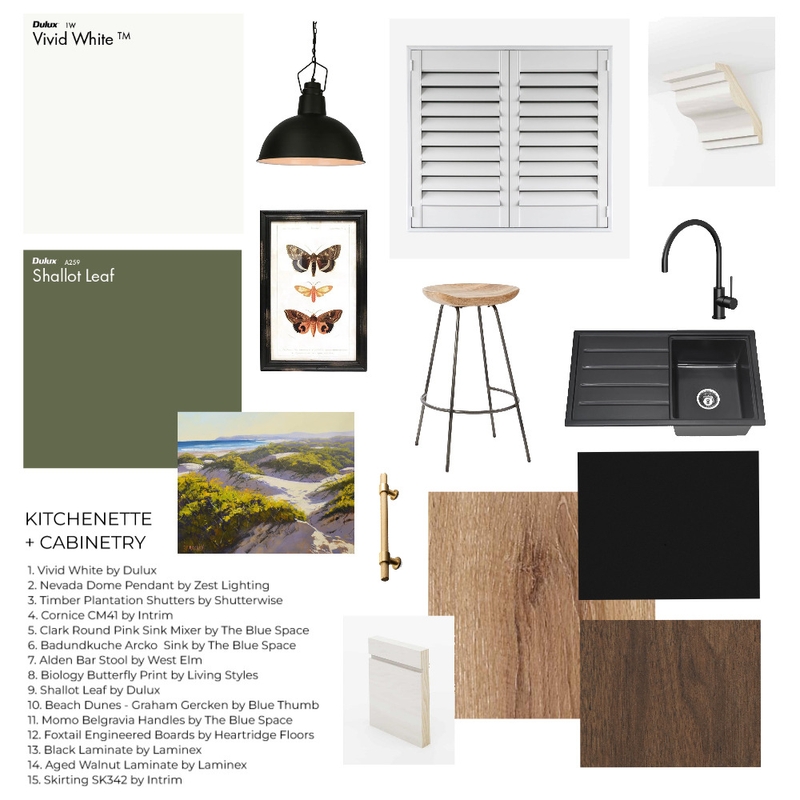 Kitchenette + Cabinetry Sample Board Mood Board by Greenterior Design on Style Sourcebook