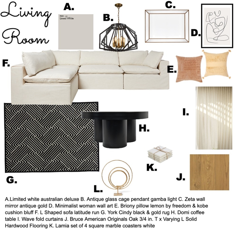 living room mood board and schedule Mood Board by alyssa.marmolejo on Style Sourcebook