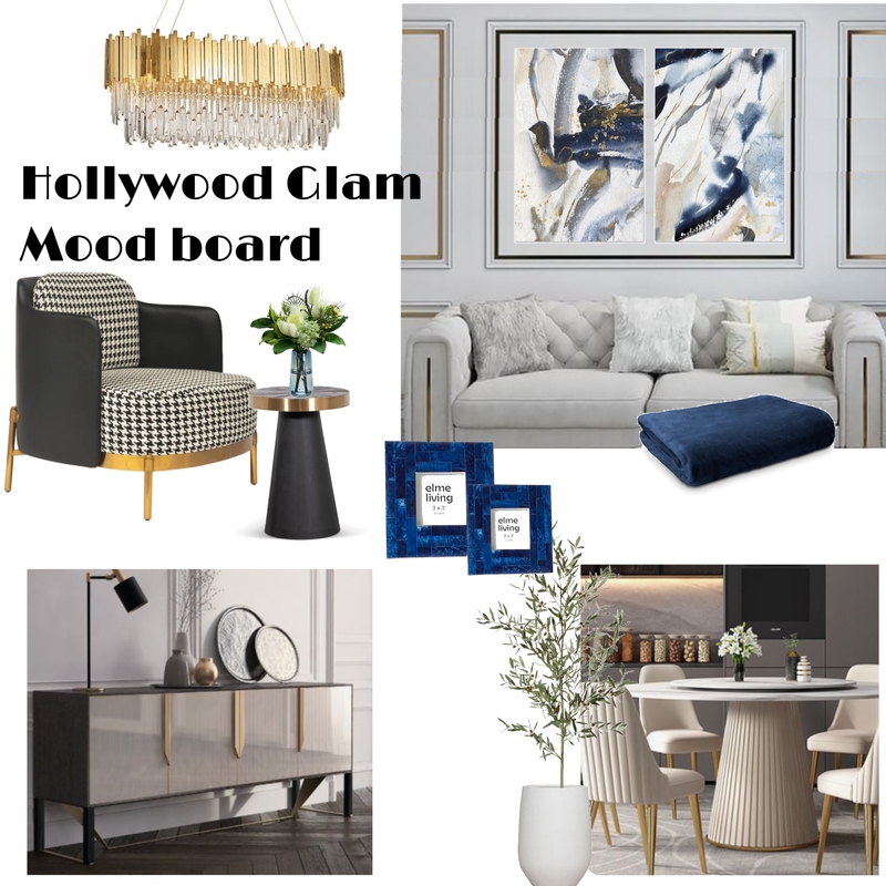 Hollywood Glam - Navy and gold Mood Board by Interiors By Zai on Style Sourcebook