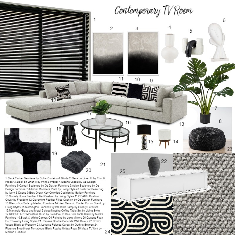 TV Room Sample Board Mood Board by Sharon MacPherson on Style Sourcebook