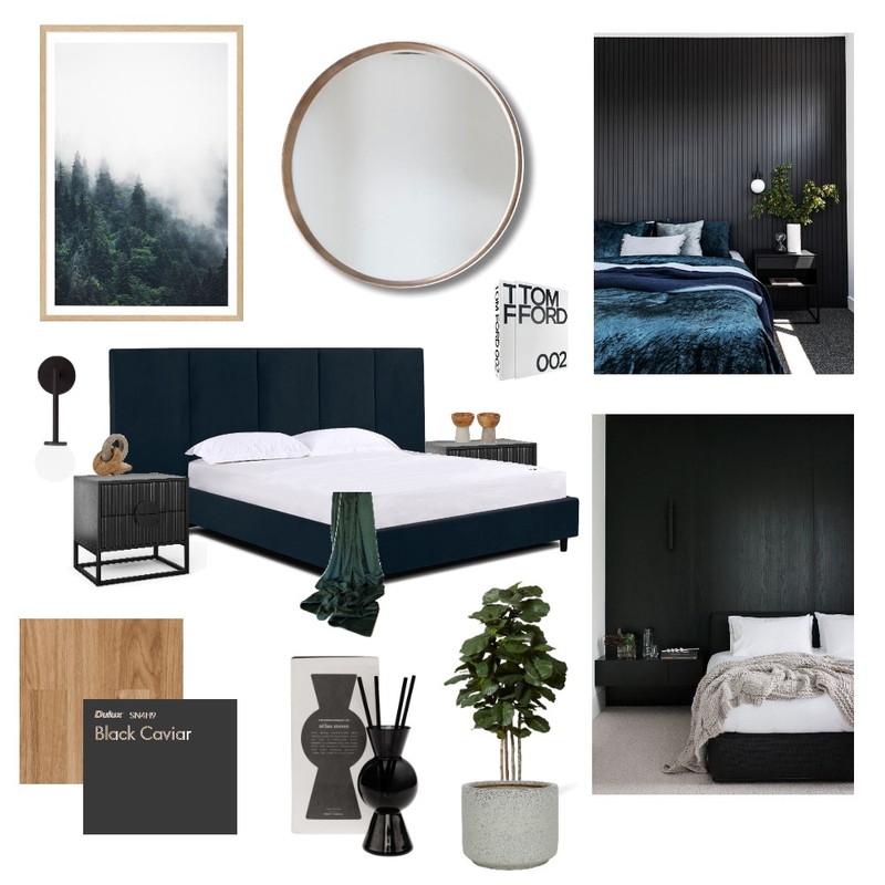 Dark & Stormy - Bedroom 1 Mood Board by Mojavé Interiors on Style Sourcebook