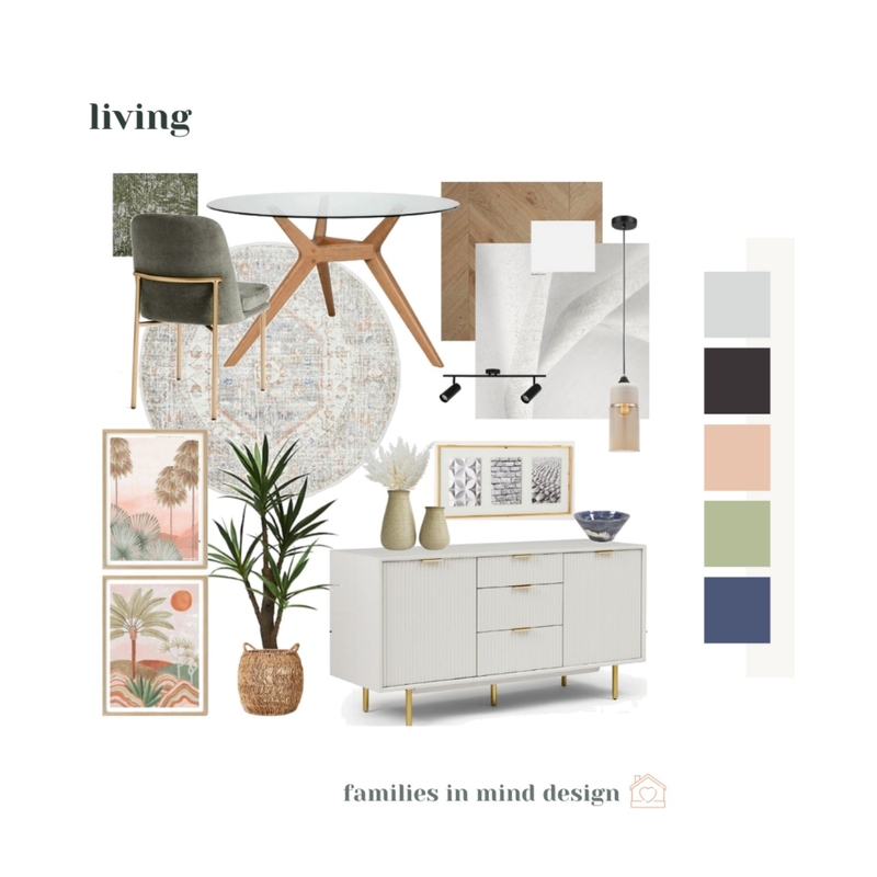 Modern Colonial - Alphington - Living/Dining Mood Board by Families in Mind Design on Style Sourcebook