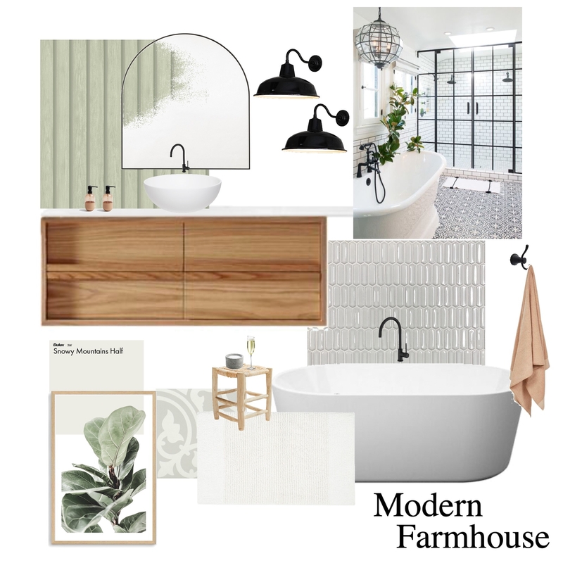 Modern Farmhouse Ensuite Mood Board by jessskwara on Style Sourcebook