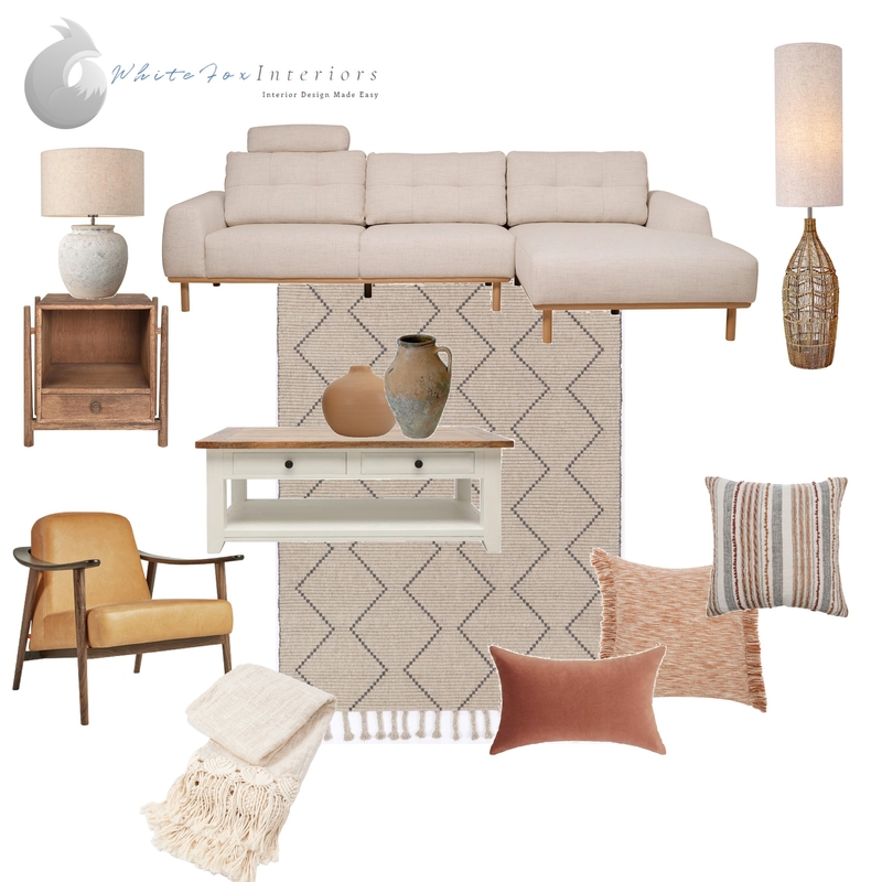 Relaxed Living Room Mood Board by White Fox Interiors on Style Sourcebook