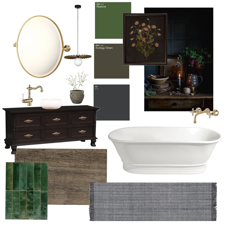 Moody Bathroom Mood Board by Lauryn Nelson on Style Sourcebook