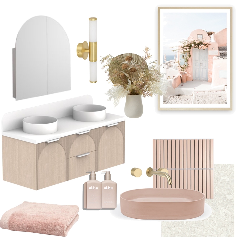 Santorini Pink Bathroom Mood Board by Bridgeport Design Studio on Style Sourcebook