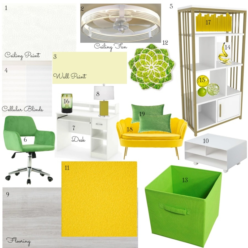 Home Office Analogous Mood Board by Michela on Style Sourcebook