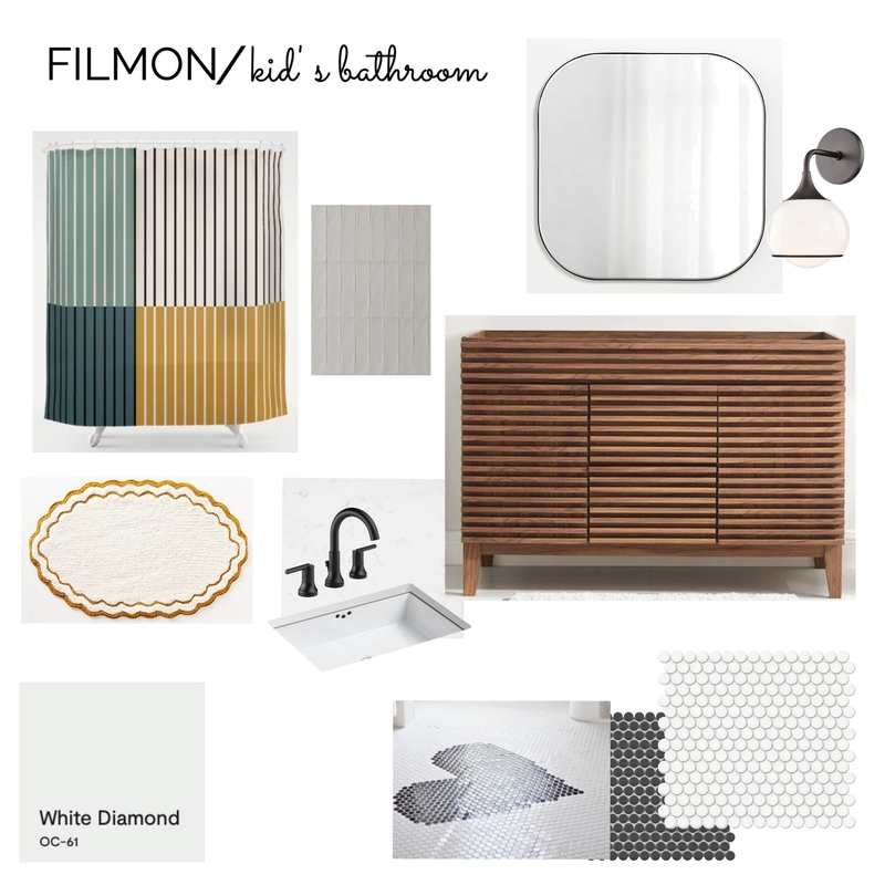 FILMON/ Kid's bathroom Mood Board by Cindy S on Style Sourcebook