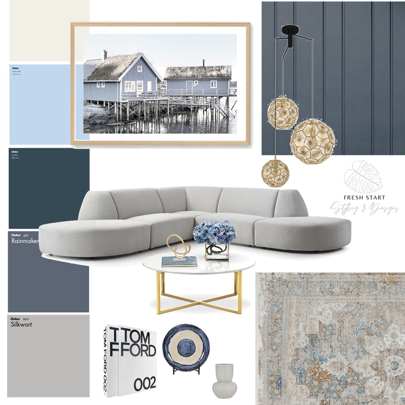 Steely Blue Lounge room Mood Board by Fresh Start Styling & Designs on Style Sourcebook