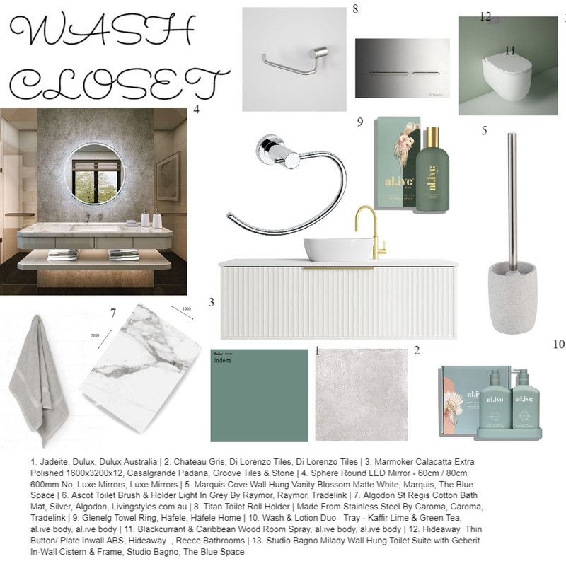 WASH CLOSET Mood Board by Catia Marinelli on Style Sourcebook