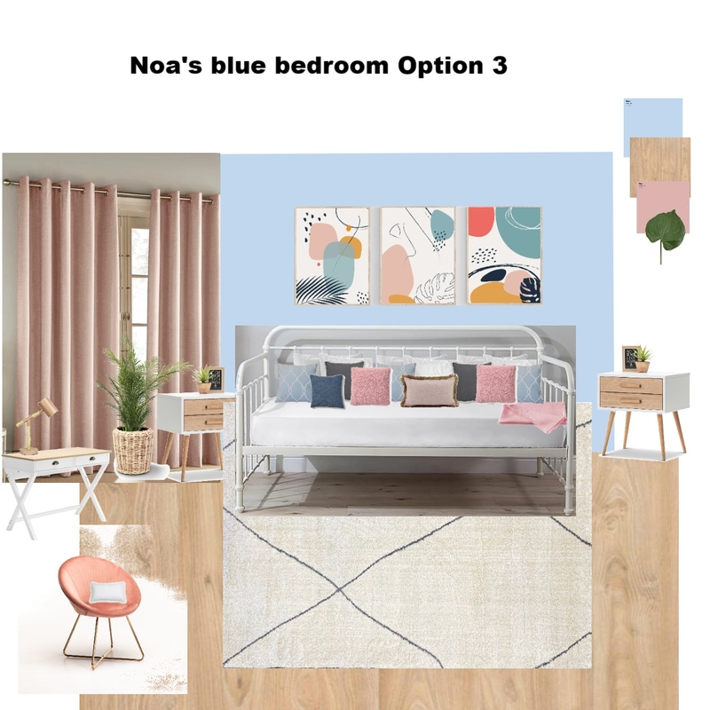 Noa's Blue Themed Bedroom Option 3 Mood Board by Asma Murekatete on Style Sourcebook