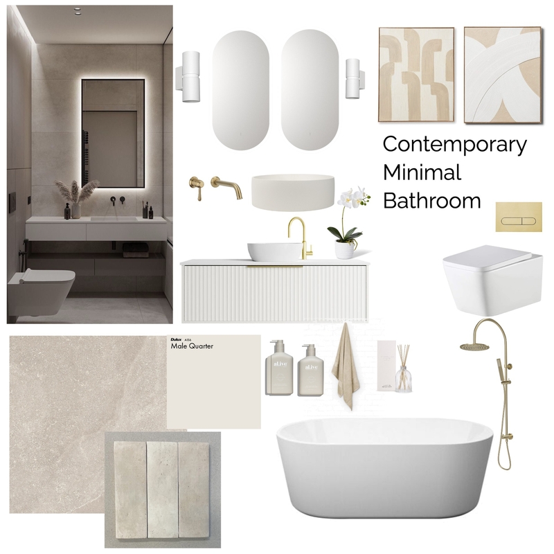 Module 3 design 2 (contemporary bathroom) Mood Board by davidvsmithnz@gmail.com on Style Sourcebook