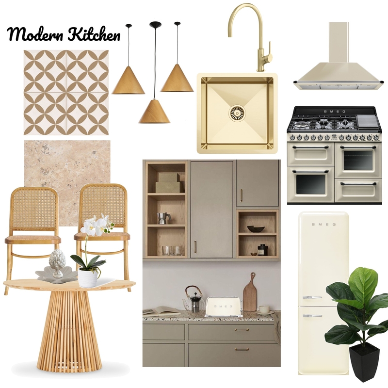 Modern Kitchen in Oat and Gold Color Mood Board by lisadoecke on Style Sourcebook