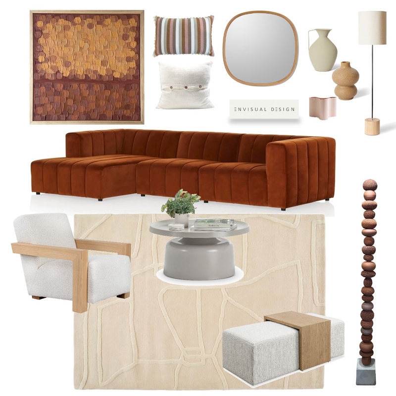 Contemporary Rusty Mood Board by E N V I S U A L      D E S I G N on Style Sourcebook