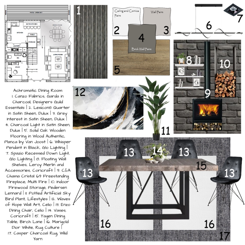 Module 9 - Dining Room Mood Board by MP Farquhar on Style Sourcebook