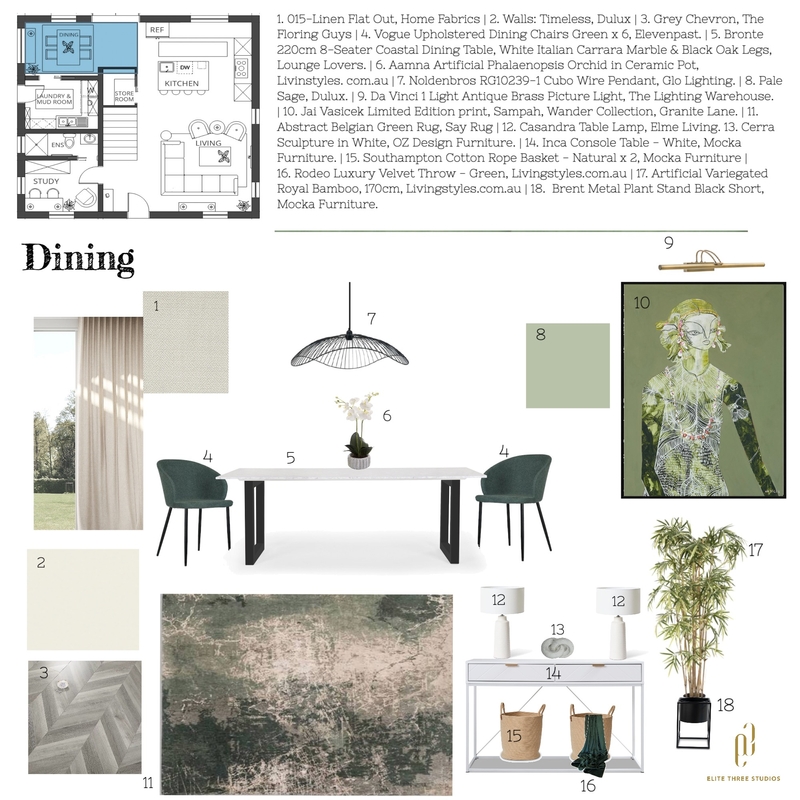 IDI Assignment 9 - Dining Room Mood Board by Candice Vorster on Style Sourcebook