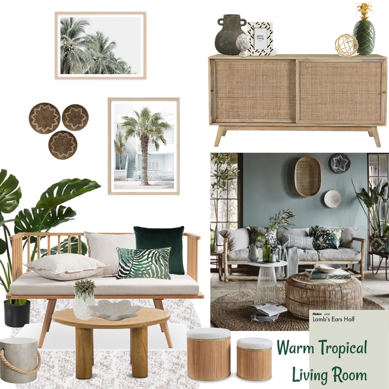 Warm Tropical Living Room Mood Board by nicoletazdravkova@gmail.com on Style Sourcebook