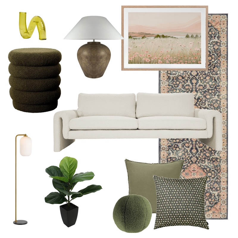 Green and Natural Living Room Mood Board by Urban Road on Style Sourcebook