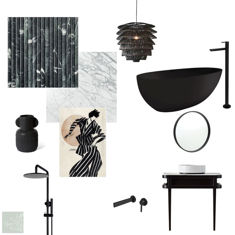 Monochromatic bathroom Mood Board by Elysian Interiors on Style Sourcebook