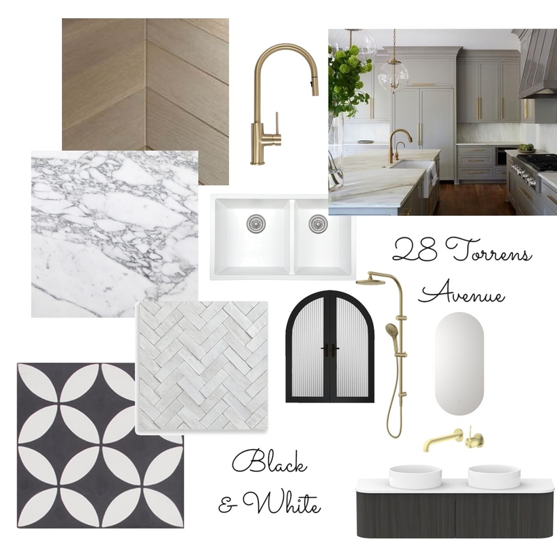 Torrens Avenue Black & White Mood Board by Hampton Homes Adelaide on Style Sourcebook