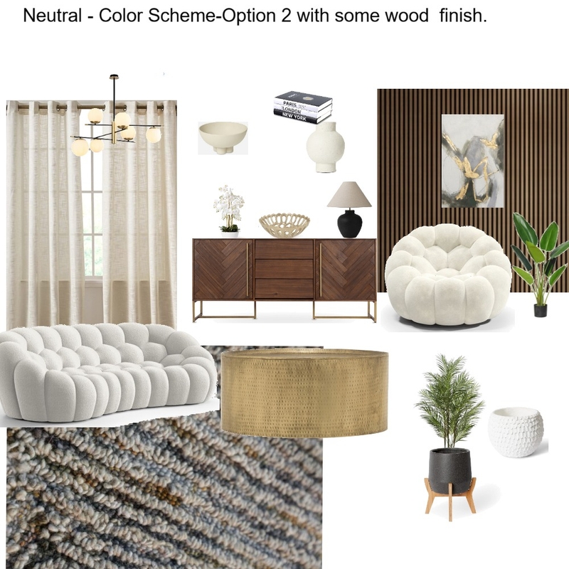 Arthur- Joburg - Neutral Color scheme with wood finish option 2 Mood Board by Asma Murekatete on Style Sourcebook