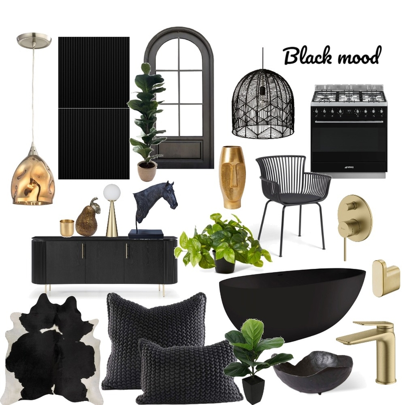 Black with gold accent Mood Board by lisadoecke on Style Sourcebook