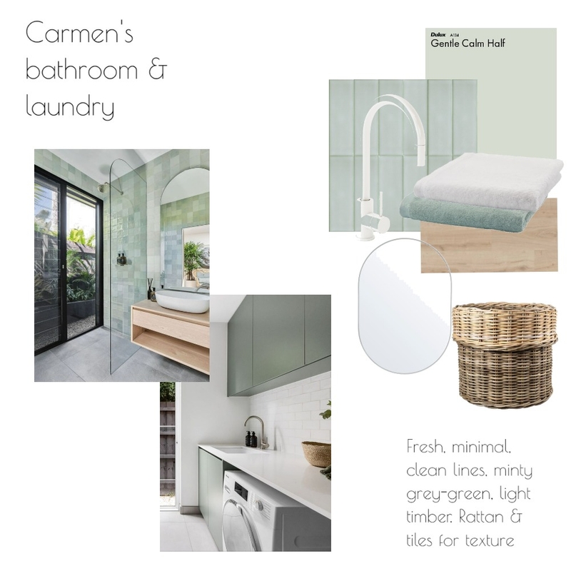 Carmen's minty bathroom & laundry Mood Board by JoannaLee on Style Sourcebook