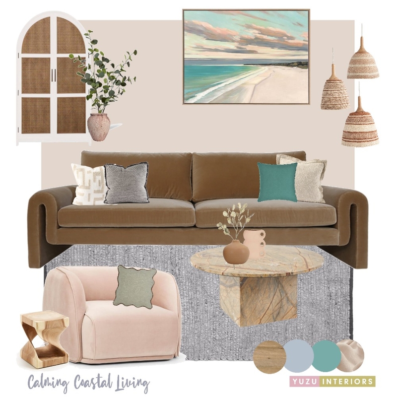 Calming Coastal Living Mood Board by Yuzu Interiors on Style Sourcebook