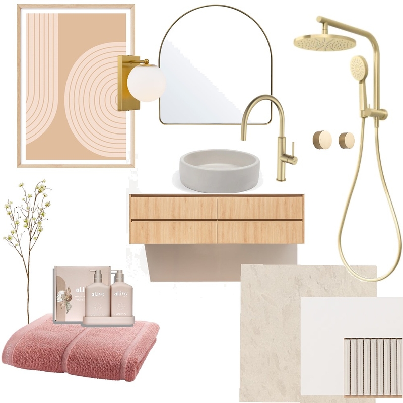 Neutral boho bathroom Mood Board by LozP on Style Sourcebook