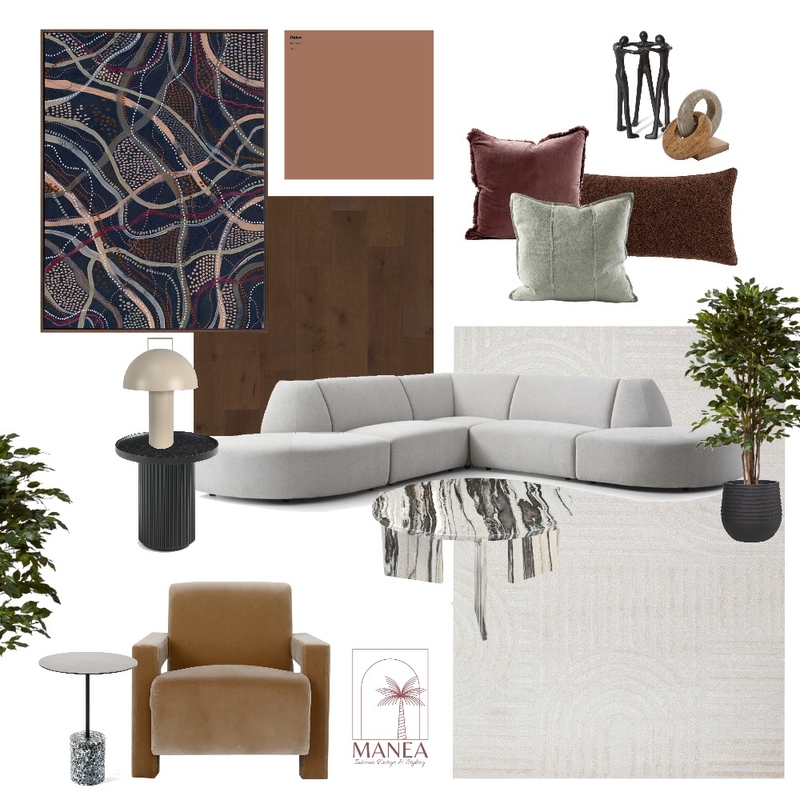 Contemporary Australian Living Mood Board by Manea Interior Design & Styling on Style Sourcebook