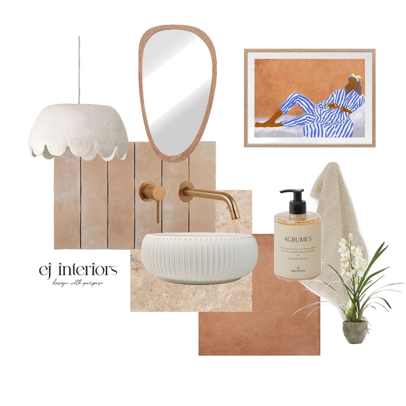 Earthy bathroom Mood Board by EJ Interiors on Style Sourcebook