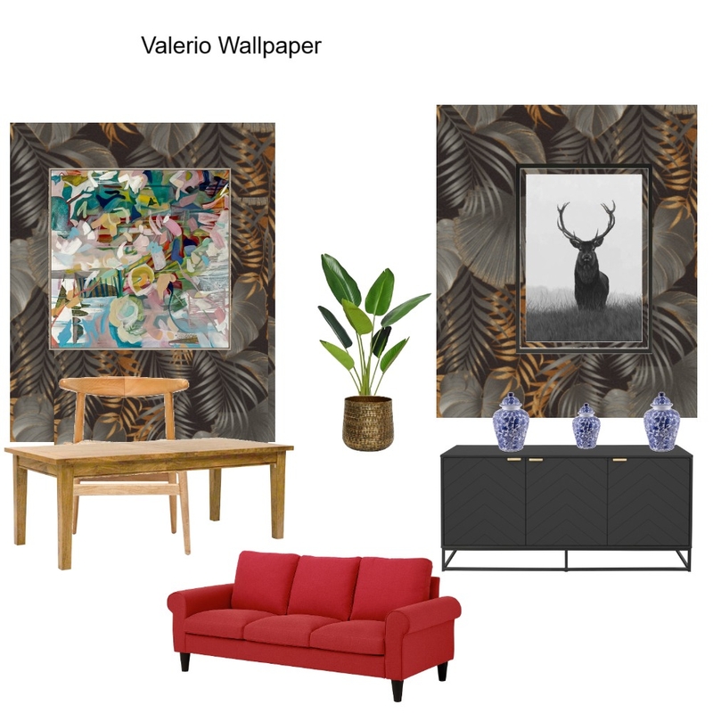 Wallpapered Dining wall Valerio Wallpaper- Edith Mood Board by Asma Murekatete on Style Sourcebook