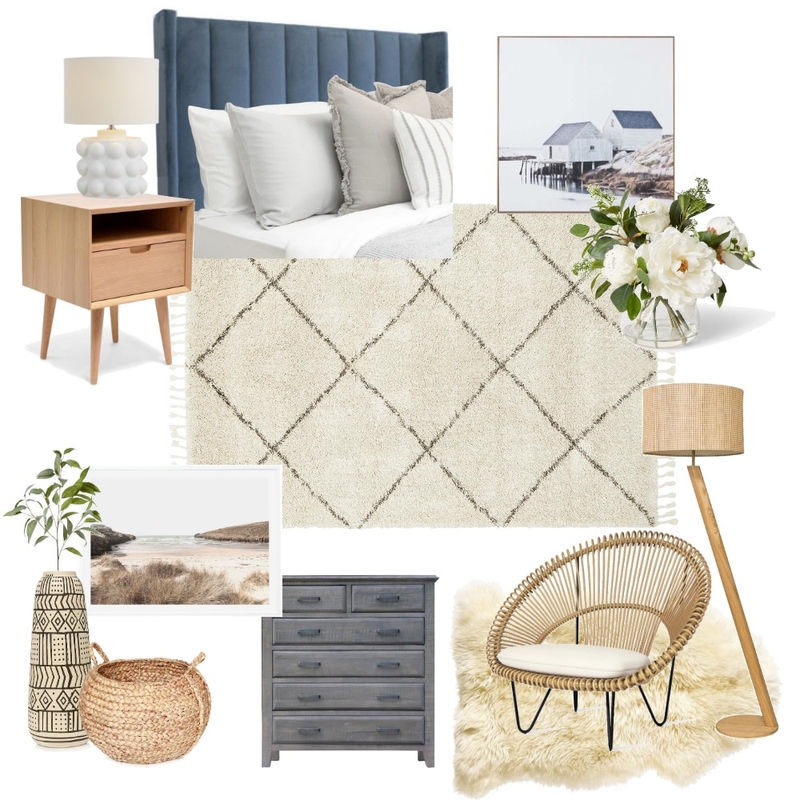 Coastal Bedroom Mood Board by westofhere on Style Sourcebook