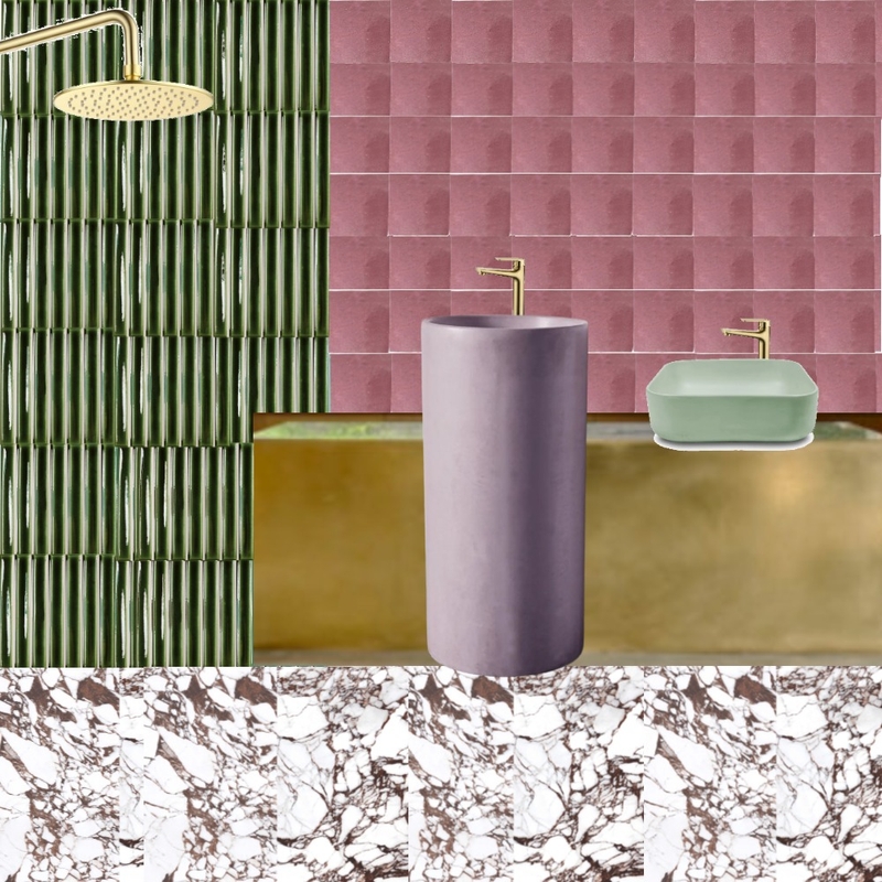 Bath - Green Pink Marble Mood Board by dl2407 on Style Sourcebook