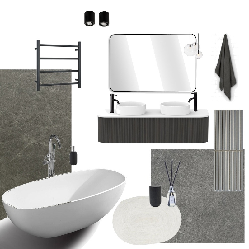 dark bathroom Mood Board by jewelyre on Style Sourcebook