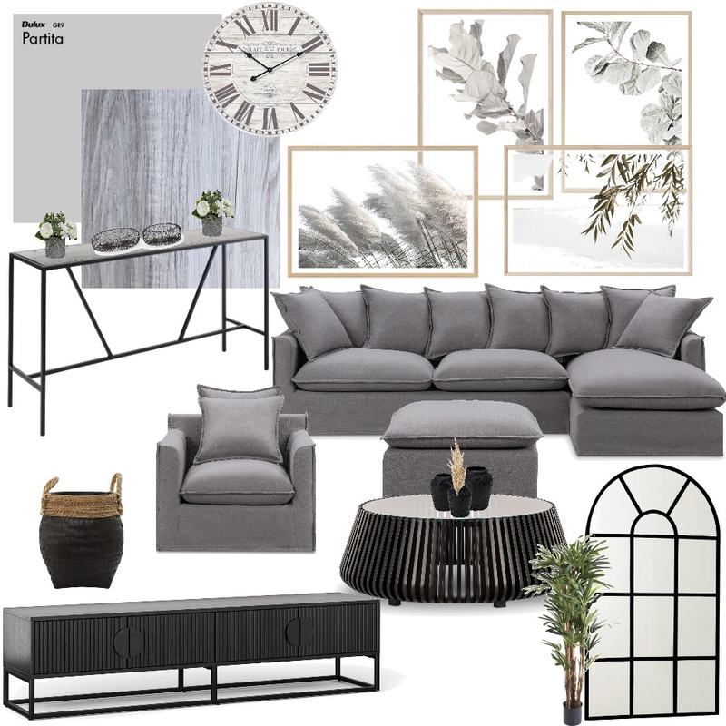 Modern Achromatic Living Area Mood Board by elexishernandez on Style Sourcebook