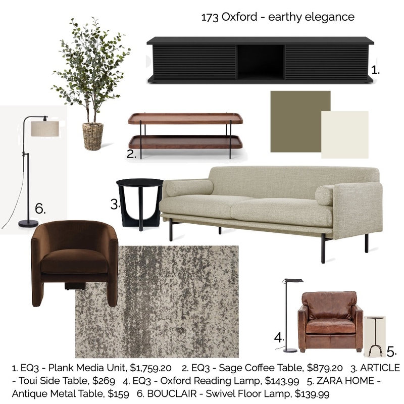 173 Oxford - Earthy Living Room Mood Board by Cindy S on Style Sourcebook