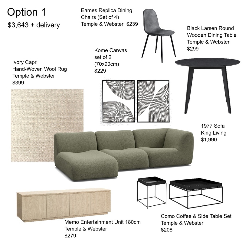 Pete's apartment option 1 Mood Board by MintEquity on Style Sourcebook