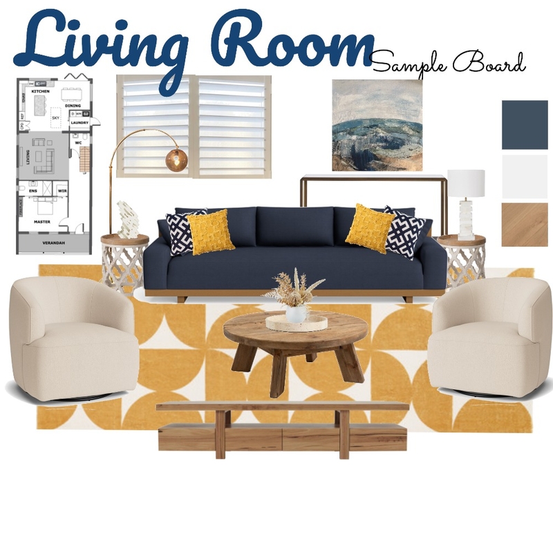 Living Room Sample Board Mood Board by Louise Kempson on Style Sourcebook