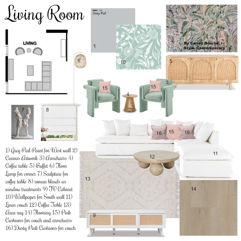 IDI Living Room Sample Board Mood Board by Nikshodgson Interior Designs on Style Sourcebook