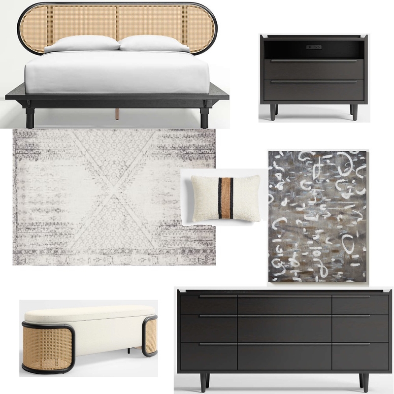 Kaitlyn cane bed w/ fav artist Mood Board by Jennjonesdesigns@gmail.com on Style Sourcebook