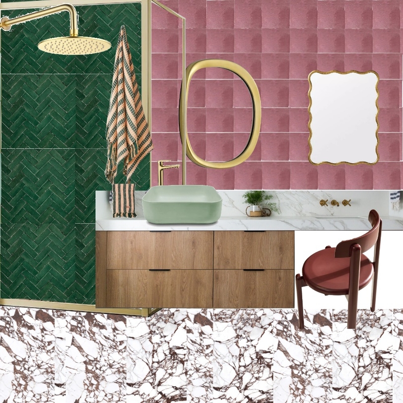 Bath - Green Pink Marble 9 Mood Board by dl2407 on Style Sourcebook