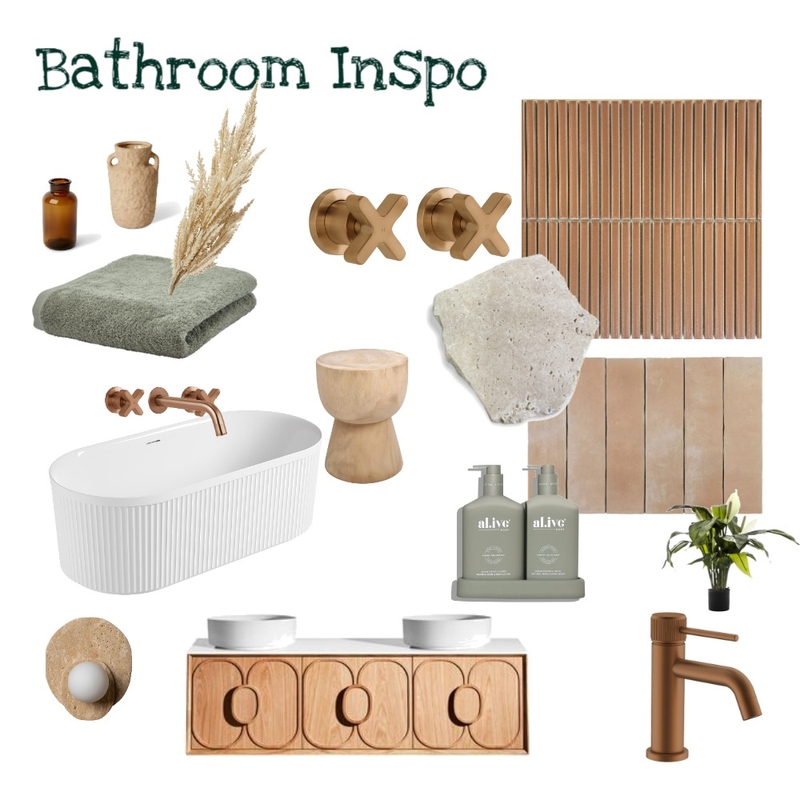 Brushed Copper Bathroom Inspo Mood Board by narelle.gunther@swanbuild.com.au on Style Sourcebook