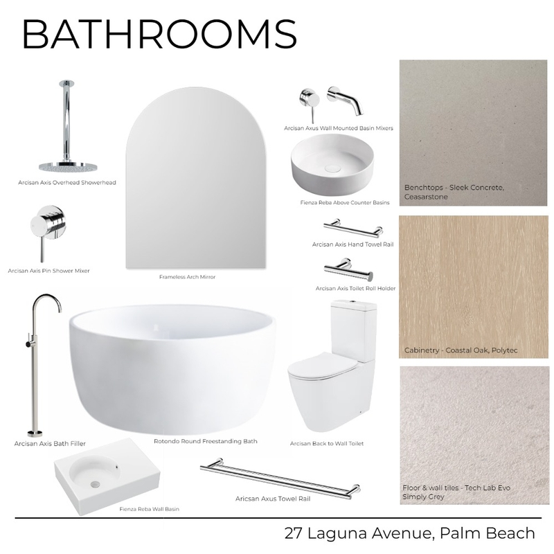 27 Laguna Avenue - Bathrooms (Light) Mood Board by Kathleen Holland on Style Sourcebook