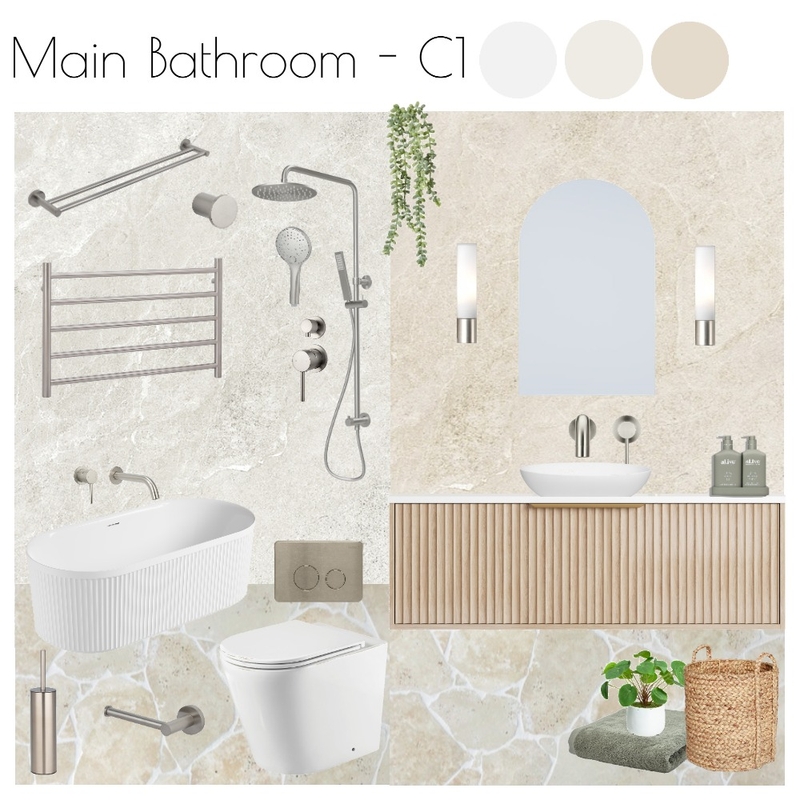 Hunter Valley - Main Bathroom Concept 1 Mood Board by Libby Malecki Designs on Style Sourcebook