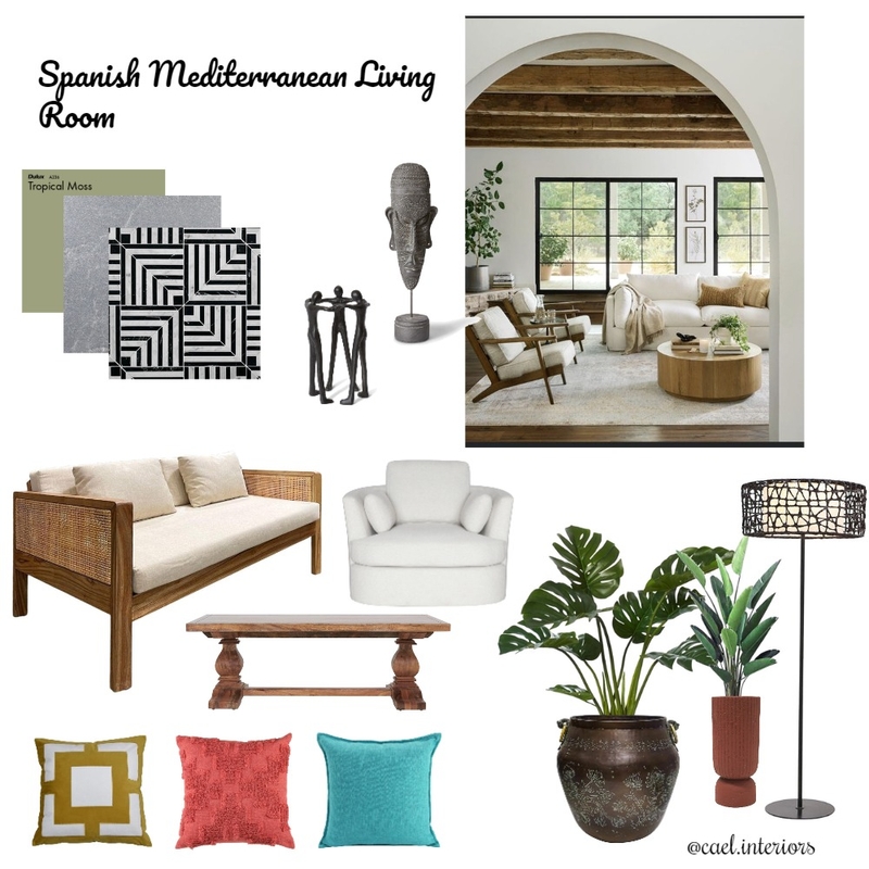 Spanish Mediterranean Living Room Mood Board by Cae_labitag on Style Sourcebook