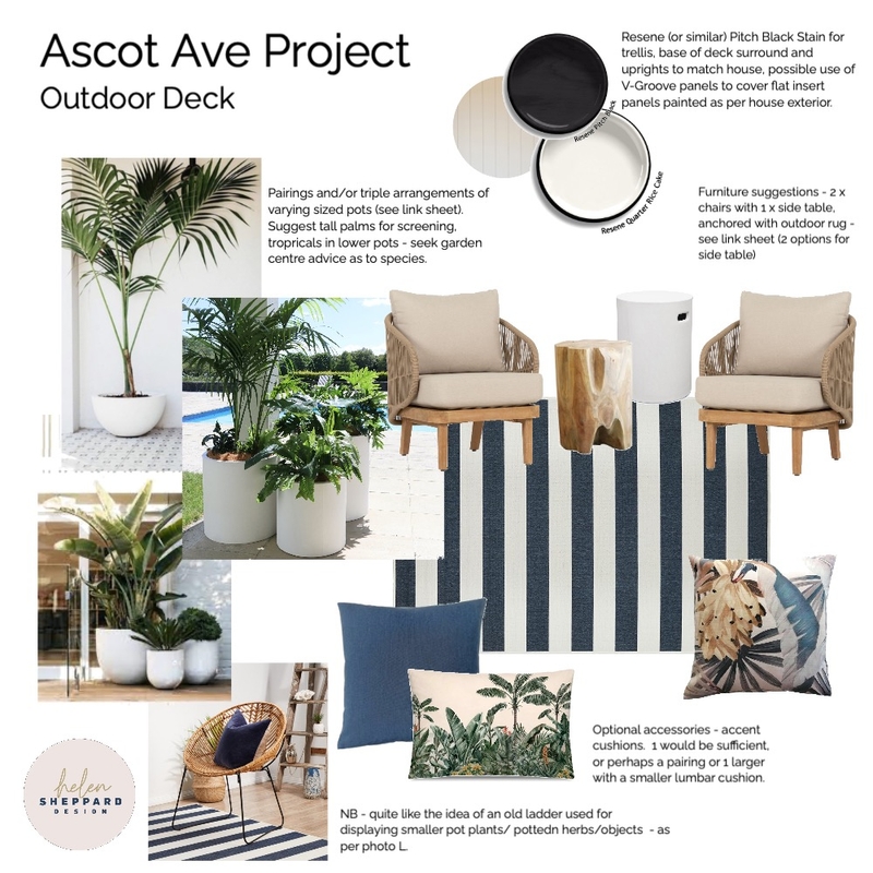 Ascot Ave Project - Outdoor Deck Area Mood Board by Helen Sheppard on Style Sourcebook