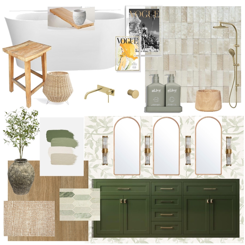 Green Moodboard bathroom inspo Mood Board by Mykieduffeck on Style Sourcebook