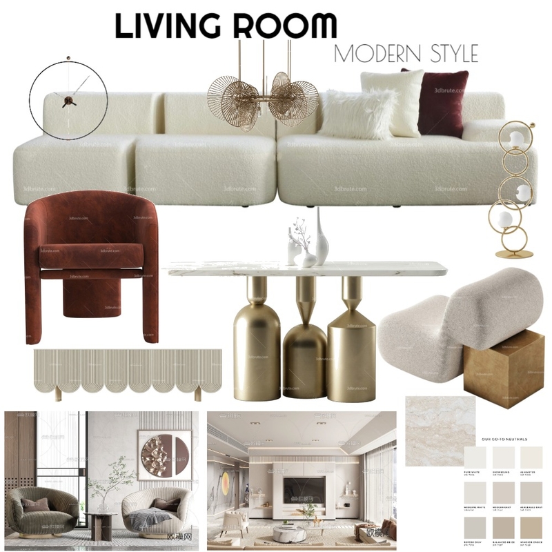 LIVING Mood Board by NAWARA HISHAM on Style Sourcebook